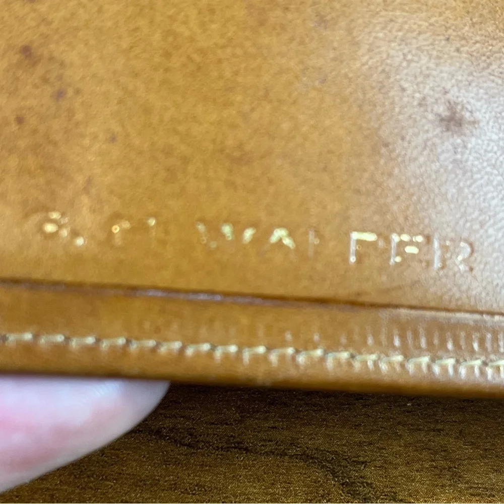 Vintage Old Travel Wallet Gold Lettering Passport Landing Card Luggage Ticket
